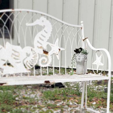 Pucker Up Junior Kissing Face Weathered Finish Concrete Head Mini Planter