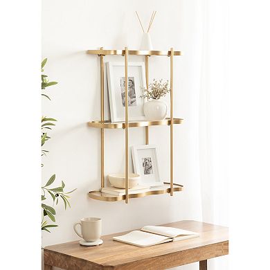 Curventi Tiered Wall Shelf Glass and Metal