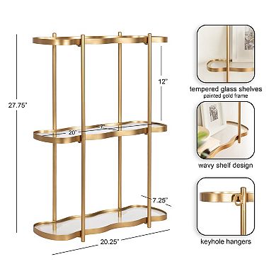 Curventi Tiered Wall Shelf Glass and Metal