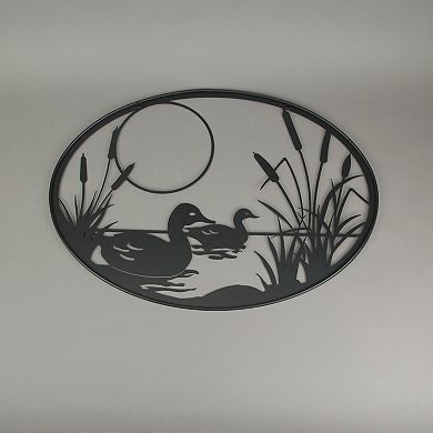 Set of 2 Black Metal Goose And Ducks Wall Art Decorative Sculpture Home Decor