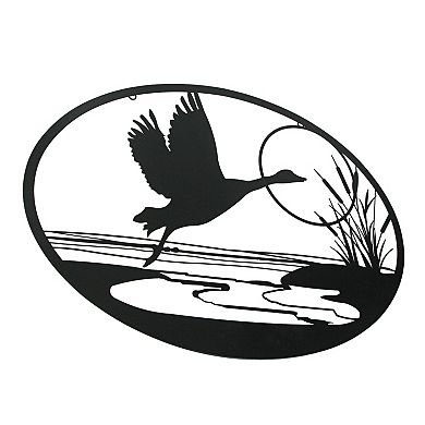 Set of 2 Black Metal Goose And Ducks Wall Art Decorative Sculpture Home Decor