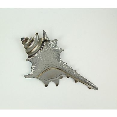 Set of 3 Blue Metal Seashell Decorations Wall Hanging Sculpture Beach Home Decor