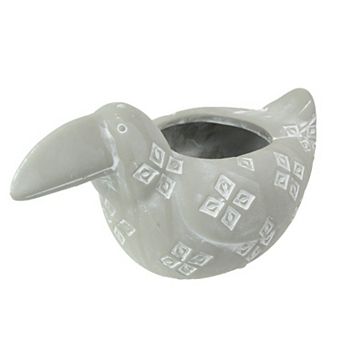 Southwestern Style Gray Terracotta Toucan Planter Pot 4.75 in High