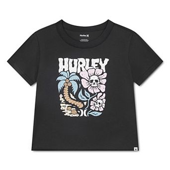 Girls 7-16 Hurley Flower Skull Short Sleeve Boxy Graphic Tee