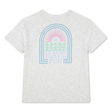 Girls 7-16 Hurley Sunset Waves Short Sleeve Oversized Graphic Tee