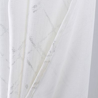 Soho Foil Jacquard Polyester Window Curtain Grommet Panel