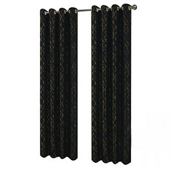 Soho Foil Jacquard Polyester Window Curtain Grommet Panel