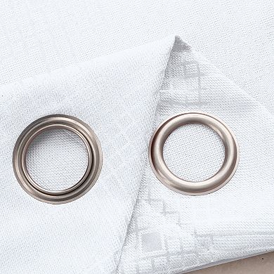 Celeste Shimmer Jacquard Polyester Grommet 2 Pack Window Curtain Panel Set