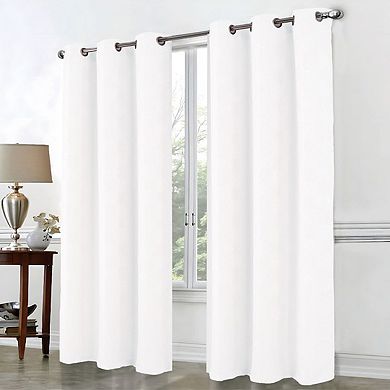 Celeste Shimmer Jacquard Polyester Grommet 2 Pack Window Curtain Panel Set