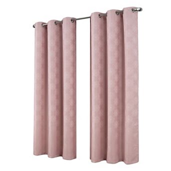 Celeste Shimmer Jacquard Polyester Grommet 2 Pack Window Curtain Panel Set
