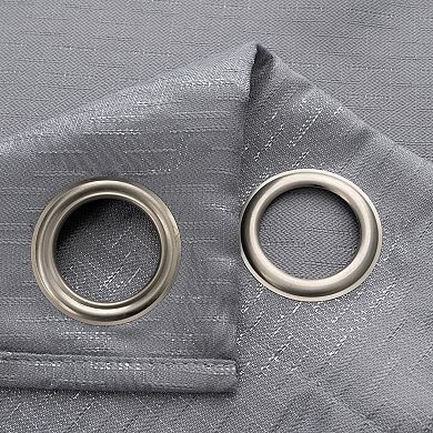 Bexley Foil Jacquard Polyester Grommet 2 Pack Window Curtain Panel Set