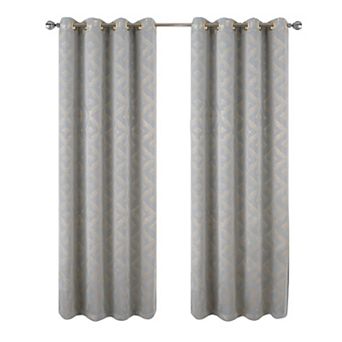 Heathrow Halo Foil Blackout Polyester Window Curtain Grommet Panel