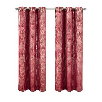 Hailey Halo Foil Blackout Polyester Grommet 2 Pack Window Curtain Panel Set