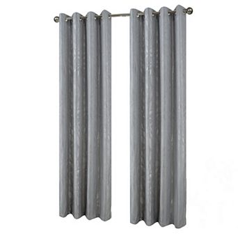 Bexley Foil Jacquard Polyester Window Curtain Grommet Panel