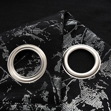 Brighton Foil Jacquard Polyester Window Curtain Grommet Panel