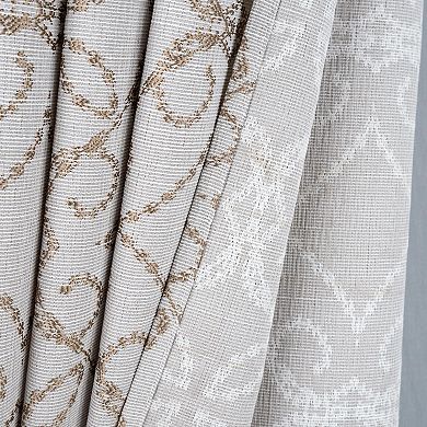 Woodbridge Jacquard Grommet Luxurious Modern Design Curtain Panel