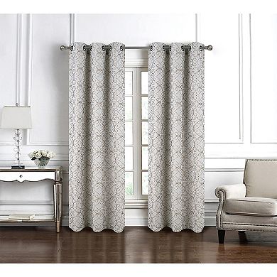 Woodbridge Jacquard Grommet Luxurious Modern Design Curtain Panel