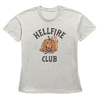 Women's Hellfire Club Flaming Pumpkin Graphic Tee