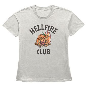 Women's Hellfire Club Flaming Pumpkin Graphic Tee