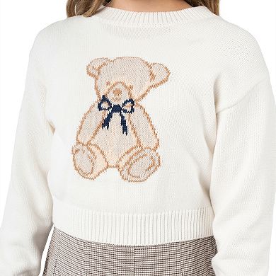 Girls 7-16 Rare Editions 2-pc. Plaid Skirt & Teddy Bear Sweater Set