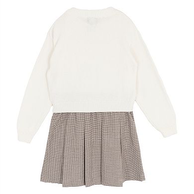 Girls 7-16 Rare Editions 2-pc. Plaid Skirt & Teddy Bear Sweater Set