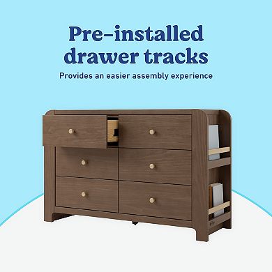 Graco® Read-with-Me 6-Drawer Chest Dresser with Bookshelves & Removable Changing Topper