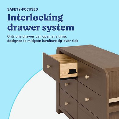 Graco® Read-with-Me 6-Drawer Chest Dresser with Bookshelves & Removable Changing Topper