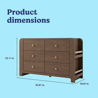 Graco® Read-with-Me 6-Drawer Chest Dresser with Bookshelves & Removable Changing Topper