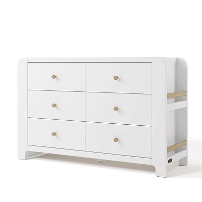 Graco Read-with-Me 6 Drawer Dresser with Bookshelves White/Driftwood