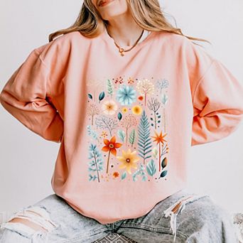 Simply Sage Market Winter Floral Lightweight Garment Dyed Sweatshirt