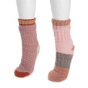 Women's MUK LUKS 2-Pack Color Blocked Cabin Slipper Socks