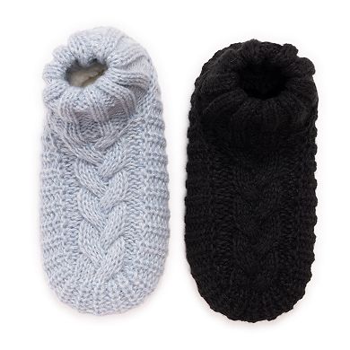 Women's MUK LUKS 2-Pack Cuffed Sweater Knit Ballerina Slippers