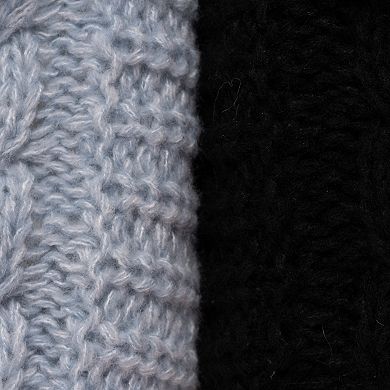 Women's MUK LUKS 2-Pack Cuffed Sweater Knit Ballerina Slippers