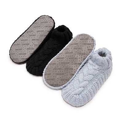 Women's MUK LUKS 2-Pack Cuffed Sweater Knit Ballerina Slippers