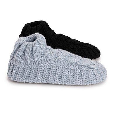 Women's MUK LUKS 2-Pack Cuffed Sweater Knit Ballerina Slippers
