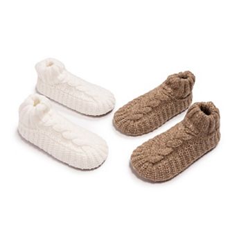 Women's MUK LUKS 2-Pack Cuffed Sweater Knit Ballerina Slippers