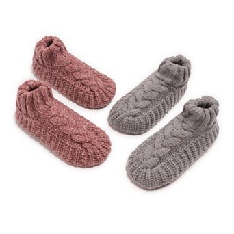Women's MUK LUKS 2-Pack Cuffed Sweater Knit Ballerina Slippers