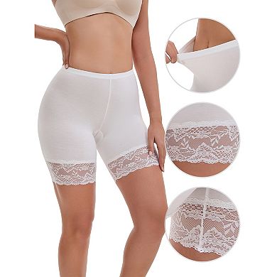 Women's Tummy Control Wide Lace Trim Panties High Waist Slim Fit Elastic Under Dress