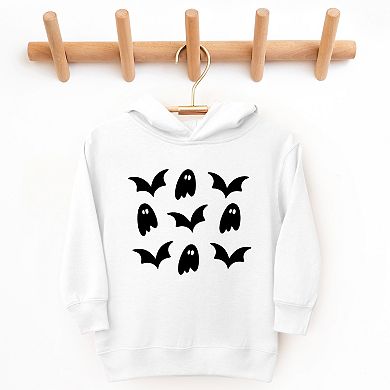 Ghosts and Bats Stacked - Toddler Hoodie