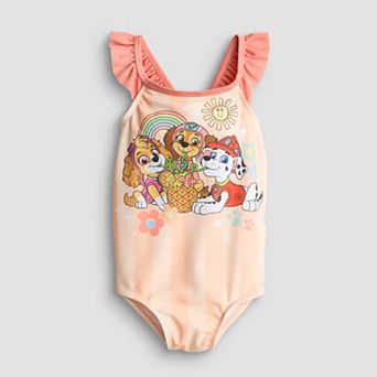 Toddler Girl Paw Patrol Ruffle One-Piece Swimsuit