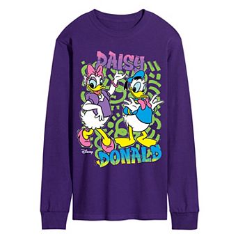 Men's Disney's Donald & Daisy Retro Long Sleeve Graphic Tee