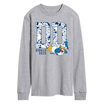 Men's Disney's Donald Duck Monogram Long Sleeve Graphic Tee