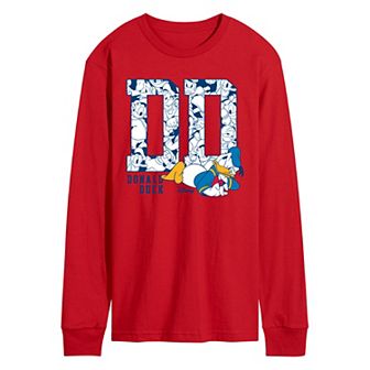 Men's Disney's Donald Duck Monogram Long Sleeve Graphic Tee