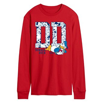 Men's Disney's Donald Duck Monogram Long Sleeve Graphic Tee