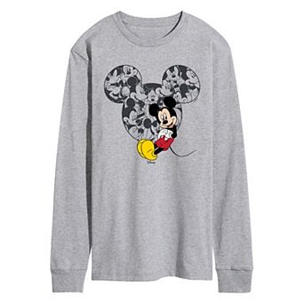 Men's Disney's Mickey Mouse Ear Collage Long Sleeve Graphic Tee