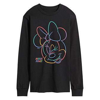 Men's Disney's Minnie Mouse Color Portrait Long Sleeve Graphic Tee