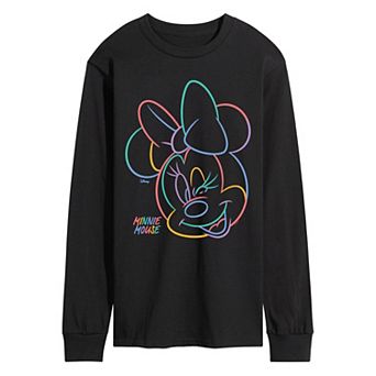 Men's Disney's Minnie Mouse Color Portrait Long Sleeve Graphic Tee