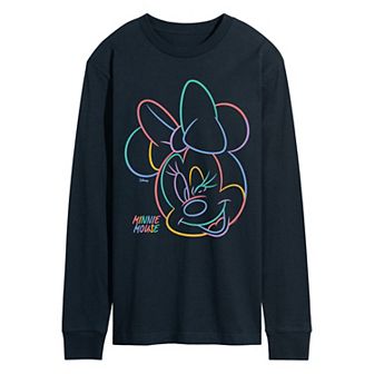 Men's Disney's Minnie Mouse Color Portrait Long Sleeve Graphic Tee