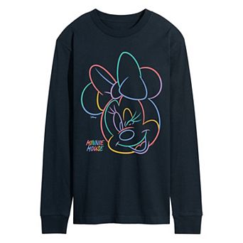 Men's Disney's Minnie Mouse Color Portrait Long Sleeve Graphic Tee