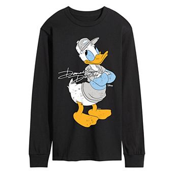 Men's Disney's Donald Duck Retro Style Long Sleeve Graphic Tee